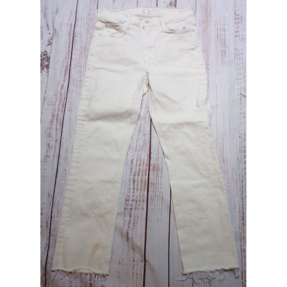 MOTHER Women's Skinny Jeans in Off-White/Cream